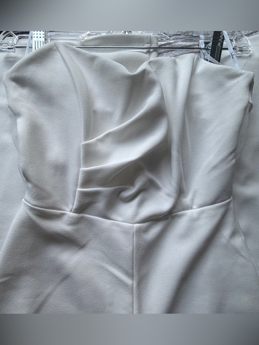 Lulu's Fashionista Nights Bustier Strapless White Wide-Leg Jumpsuit - Picture 7 of 10